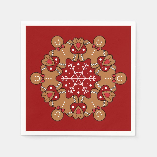 Serviette En Papier Pain D'Argent Hommes Et Snowflake Mandalas (Devant)