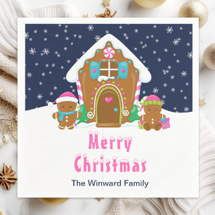 Serviette En Papier Pain d'épice Décoration Parti Marine bleu et rose