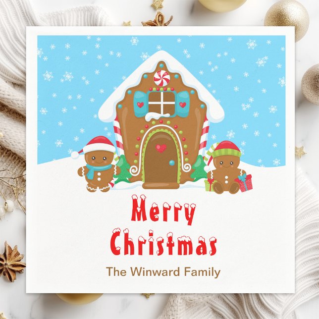 Serviette En Papier Pain d'épice Décoration Party Bleu et Rouge clair (Créateur téléchargé)