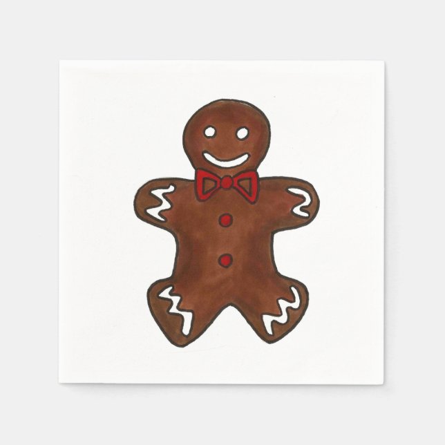 Serviette En Papier Pain d'épice Homme Noël Cookie Naples (Devant)