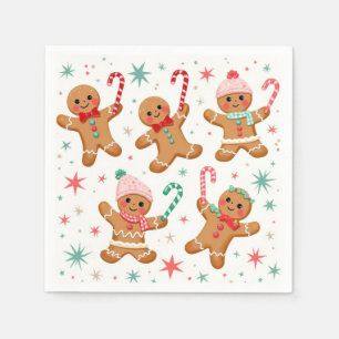 Serviette En Papier Pain d'épices de Noël Hommes tenant des Sucres de 
