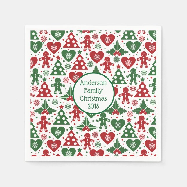 Serviette En Papier Pain d'épices, Naples de Noël (Devant)