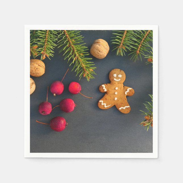Serviette En Papier Pain d'épices Noël (Devant)