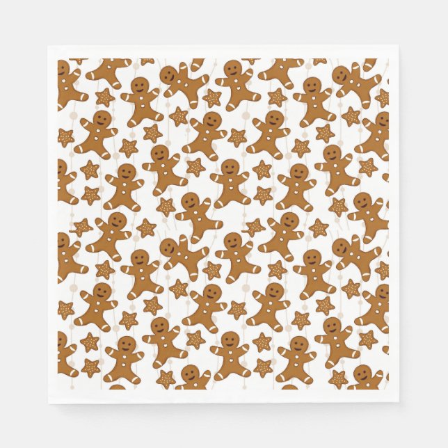 Serviette En Papier Pain d'épices Papier de Noël (Devant)