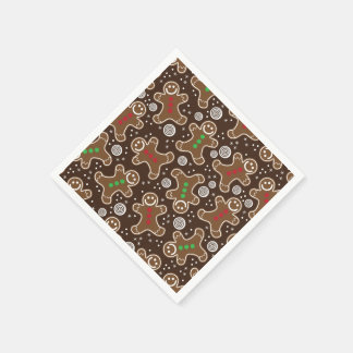 Serviette En Papier Pains d'épices Brown Red Green Christmas