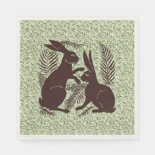 Serviette En Papier Paire Art nouveau de lapins De Morgan et Morris
