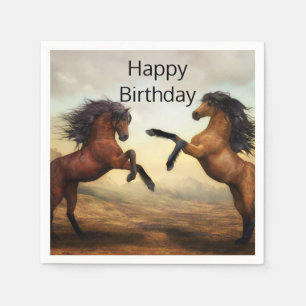 Serviette En Papier paire de chevaux sauvages