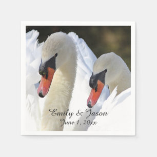 Serviette En Papier Paire de cygnes