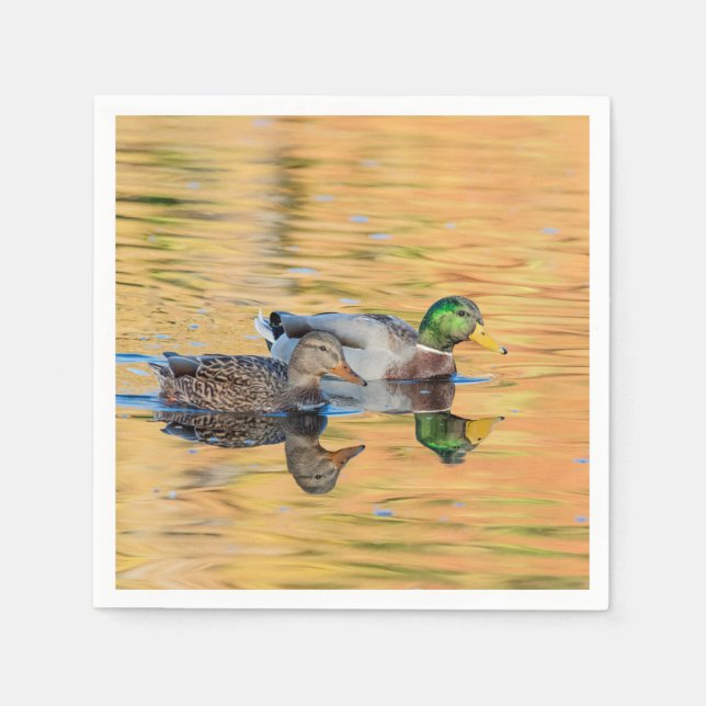 Serviette En Papier Paire de Mallards (Devant)