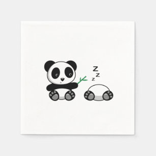 Serviette En Papier Paire de mignons petits pandas