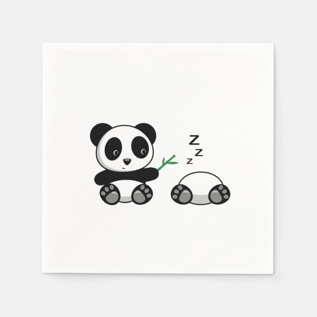 Serviette En Papier Paire de mignons petits pandas (Devant)