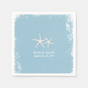 Serviette En Papier Paire rustique de mariage de Starfish Beach