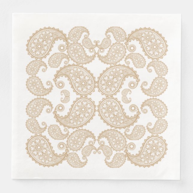 Serviette En Papier Paisley Floral Design (Devant)