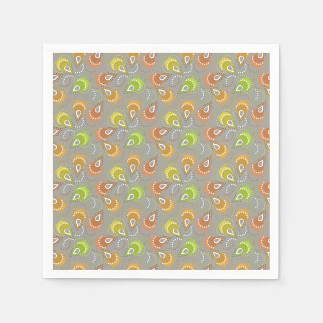 Serviette En Papier Paisley motif. (Devant)