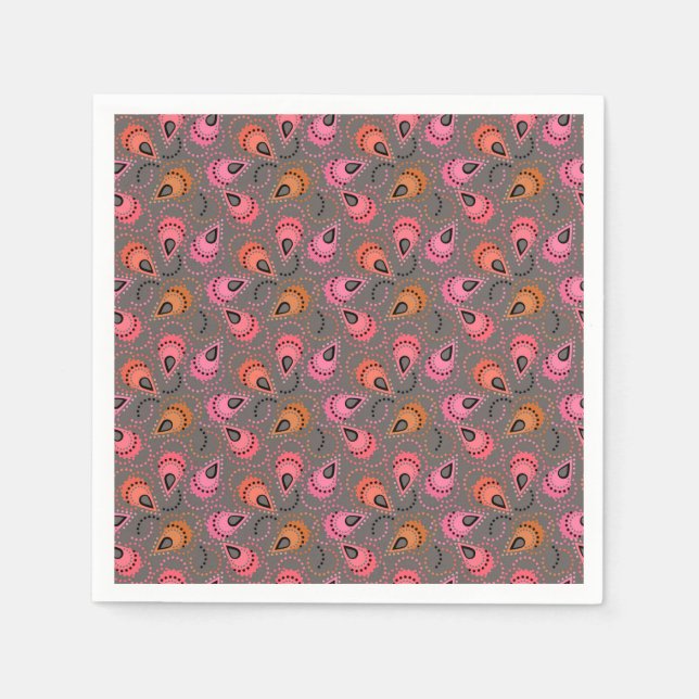 Serviette En Papier Paisley motif. (Devant)