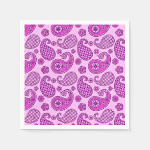 Serviette En Papier Paisley motif, orchidée et améthyste violet