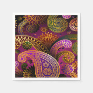 Serviette En Papier Paisley Purple