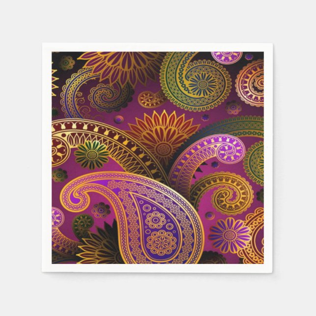 Serviette En Papier Paisley Purple (Devant)