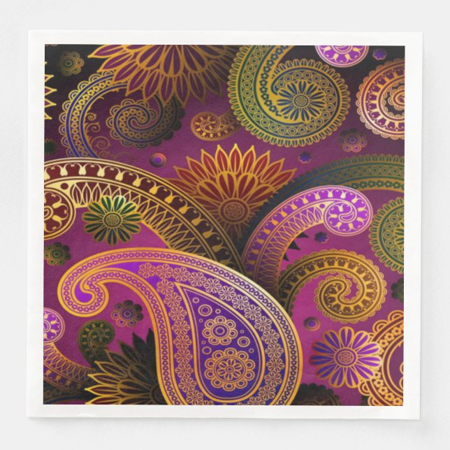 Serviette En Papier Paisley Purple (Devant)