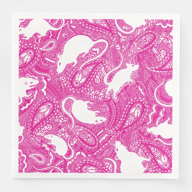 Serviette En Papier Paisley Rats (Devant)