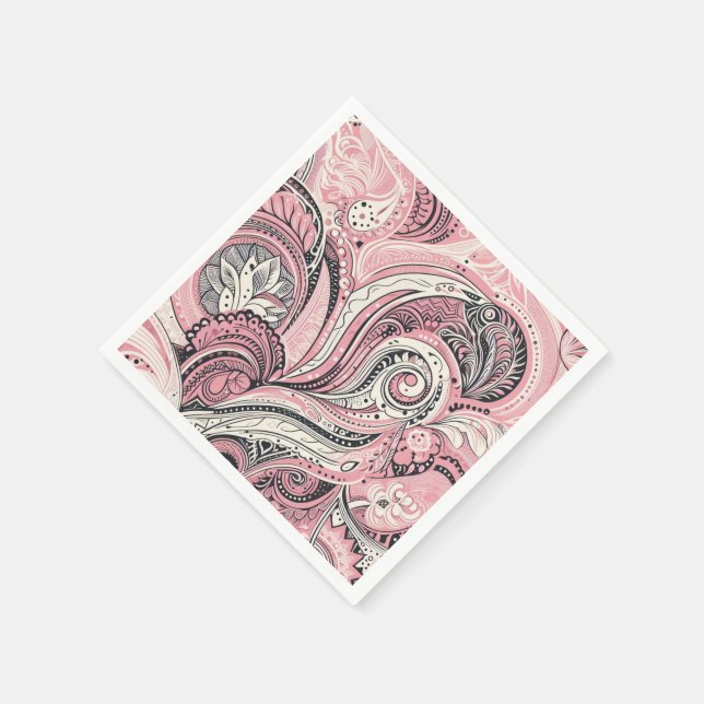 Serviette En Papier Paisley Rose Le Studio Home (Coin)