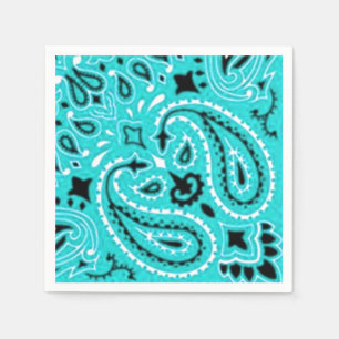 Serviette En Papier Paisley Turquoise Bandana Scarf BBQ Pique-nique Na