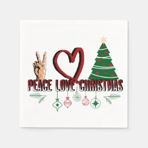 Serviette En Papier Paix Amour Noël infini