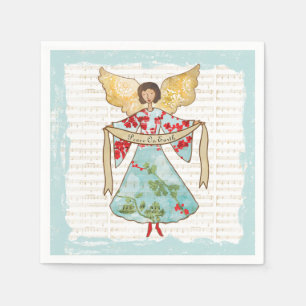 Serviette En Papier Paix d'ange de Noël sur terre