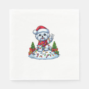 Serviette En Papier Paix drôle Mains Maltais Lumières de Noël Femmes M