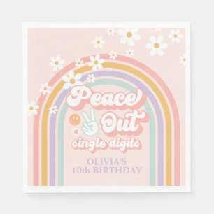Serviette En Papier Paix terminée chiffres simples arc-en-ciel pastel