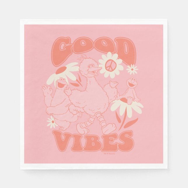 Serviette En Papier Pal de rue Sésame | GOOD VIBES (Devant)