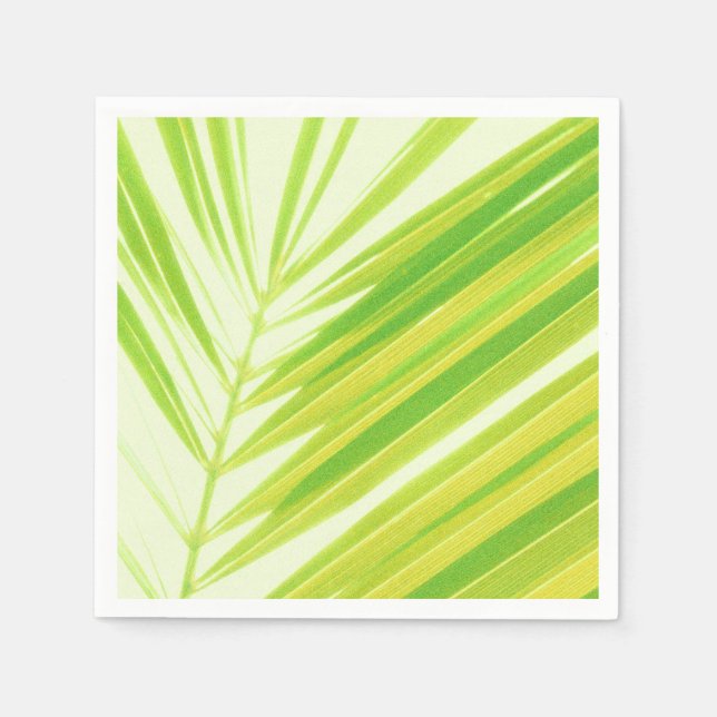 Serviette En Papier Pale Green Pastel Palm Feuilles (Devant)