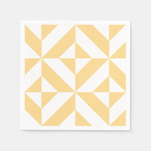Serviette En Papier Pale Melon Motif géométrique déco