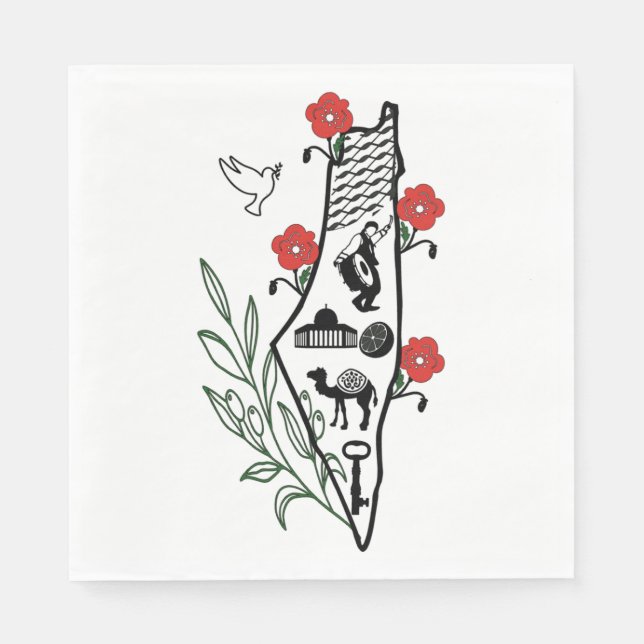 Serviette En Papier Palestinian Napkin (Devant)
