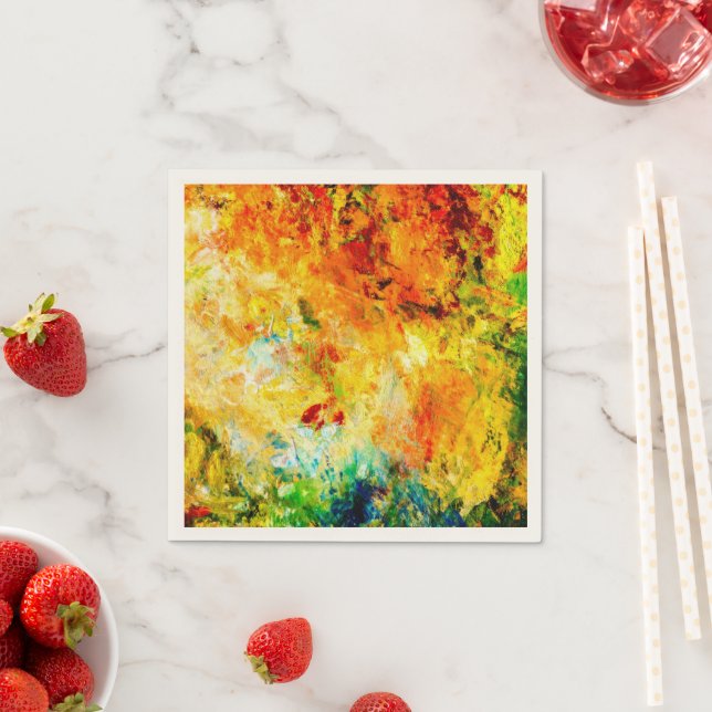 Serviette En Papier Palette Artiste Colorée (En situation)