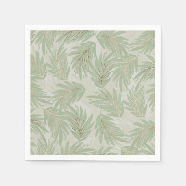 Serviette En Papier Palm Frances Gold vert (Devant)