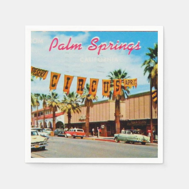 Serviette En Papier Palm Springs, Californie, vintage, (Devant)