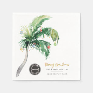 Serviette En Papier Palm Tree Business Logo Noël Bureau Fête