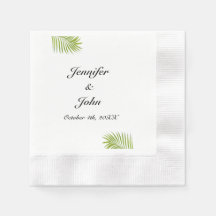 Palm Tree Foliage Vert Aquarelle Feuille Mariage
