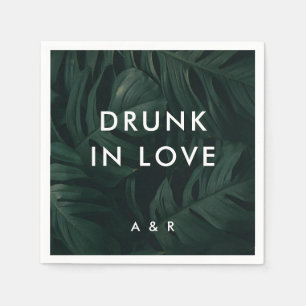 Serviette En Papier Palm Tropical Destination Mariage Drunk In Love