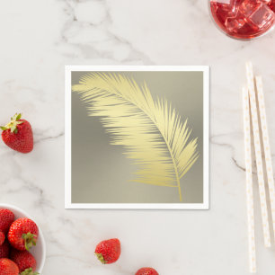 Serviette En Papier Palm Tropical d'or feuille