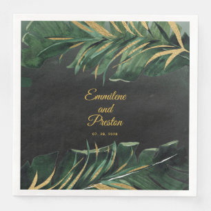 Serviette En Papier Palm Tropical Mariage 8 pouces Carré Dîner Napkins