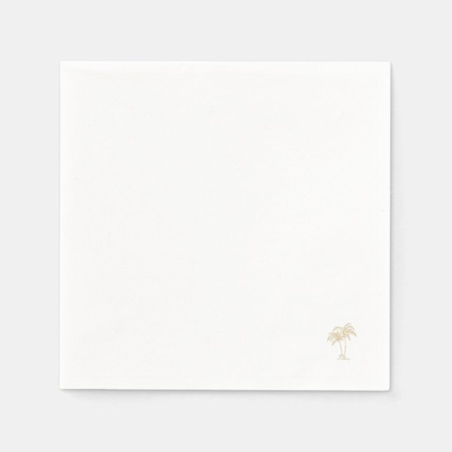 Serviette En Papier Palmier doré II (Devant)