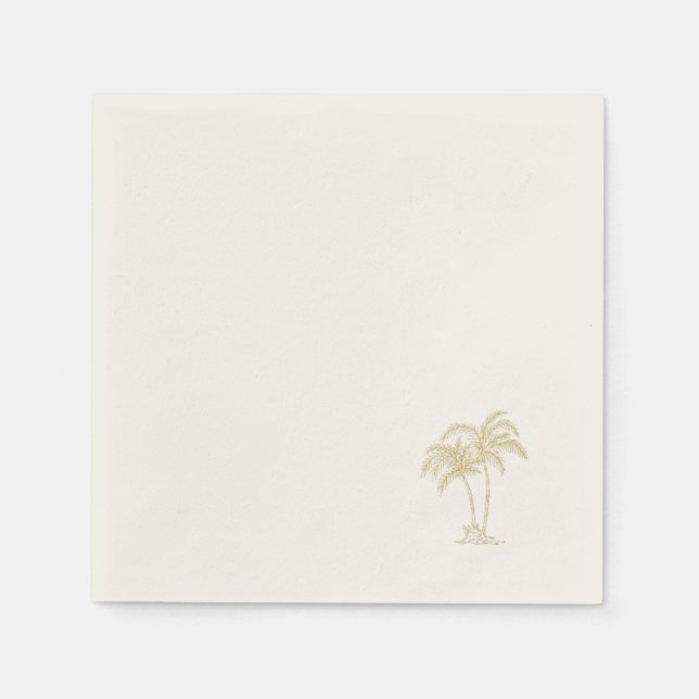 Serviette En Papier Palmier en or écru  (Devant)