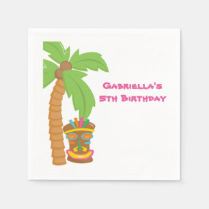 Serviette En Papier Palmier Luau Avec Tiki Napkin