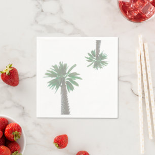 Serviette En Papier Palmier Stylisé Pastel Green Tropical