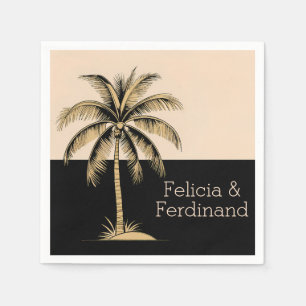 Serviette En Papier Palmiers de cocotier de style vintage tropical