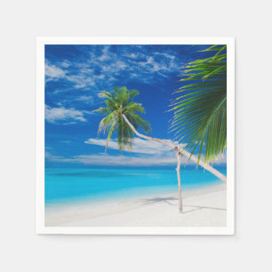 Serviette En Papier Palmiers de plage Tropical Blue Exotic Bahamas