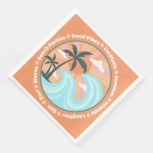 Serviette En Papier Palmiers tropicaux Hawaiian Island Good Vibes