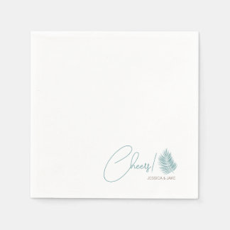 Serviette En Papier Palms Aqua ・ Plutôt Côtier Mariage moderne
